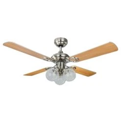 Globo ENIGMA Deckenventilator LED Nickel-Matt, Chrom, 3-flammig -LED Leuchten Verkäufe 2022 globo enigma deckenventilator 0329l 2