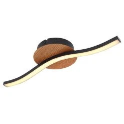 Globo EVITA Deckenleuchte LED Schwarz, Holzoptik, 1-flammig