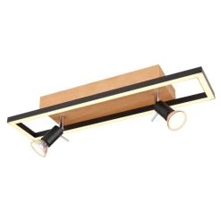 Globo IDA Deckenleuchte LED Schwarz, Holzoptik, 3-flammig
