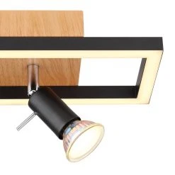 Globo IDA Wandleuchte LED Schwarz, Holzoptik, 2-flammig -LED Leuchten Verkäufe 2022 globo ida wandleuchte 57034 1 4