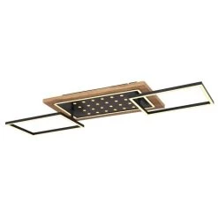 Globo JIMBO Deckenleuchte LED Schwarz, Holz dunkel, 2-flammig