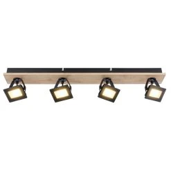 Globo JOYA Deckenleuchte LED Schwarz, Holz hell, 4-flammig -LED Leuchten Verkäufe 2022 globo joya deckenleuchte 56247 4b 2