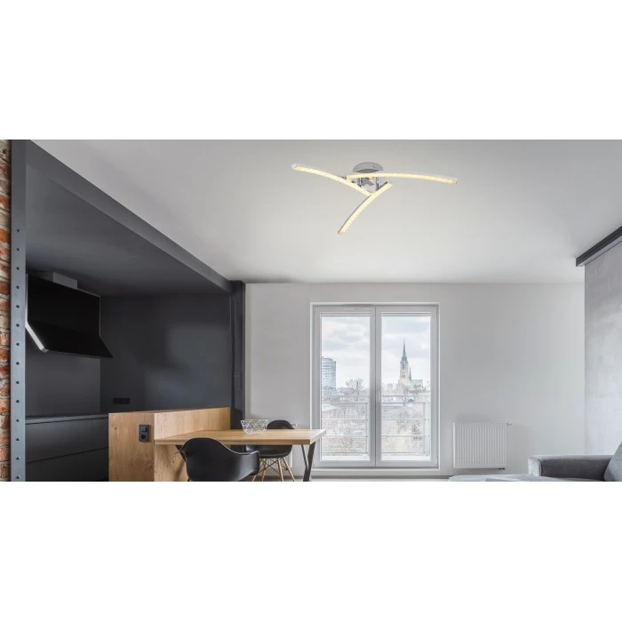 Globo JULES Deckenleuchte LED Chrom, 1-flammig 1 Globo JULES Deckenleuchte LED Chrom, 1-flammig