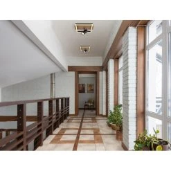 Globo KASSU Deckenleuchte LED Schwarz, Weiß, Holzoptik, 1-flammig