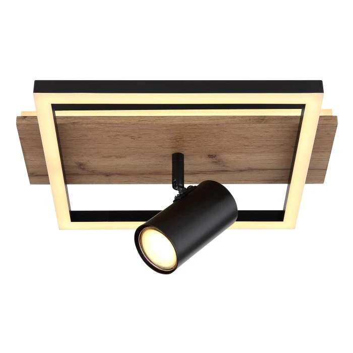 Globo KASSU Deckenleuchte LED Schwarz, Weiß, Holzoptik, 1-flammig 4 Globo KASSU Deckenleuchte LED Schwarz, Weiß, Holzoptik, 1-flammig – Bild 4