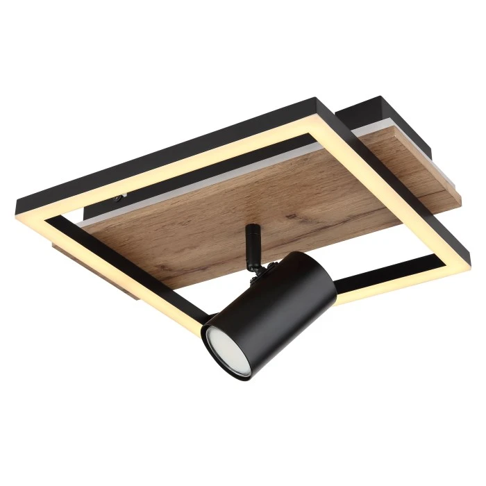 Globo KASSU Deckenleuchte LED Schwarz, Weiß, Holzoptik, 1-flammig 6 Globo KASSU Deckenleuchte LED Schwarz, Weiß, Holzoptik, 1-flammig – Bild 6