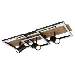 Globo KASSU Deckenleuchte LED Schwarz, Weiß, Holzoptik, 3-flammig -LED Leuchten Verkäufe 2022 globo kassu deckenleuchte 67305d2 7