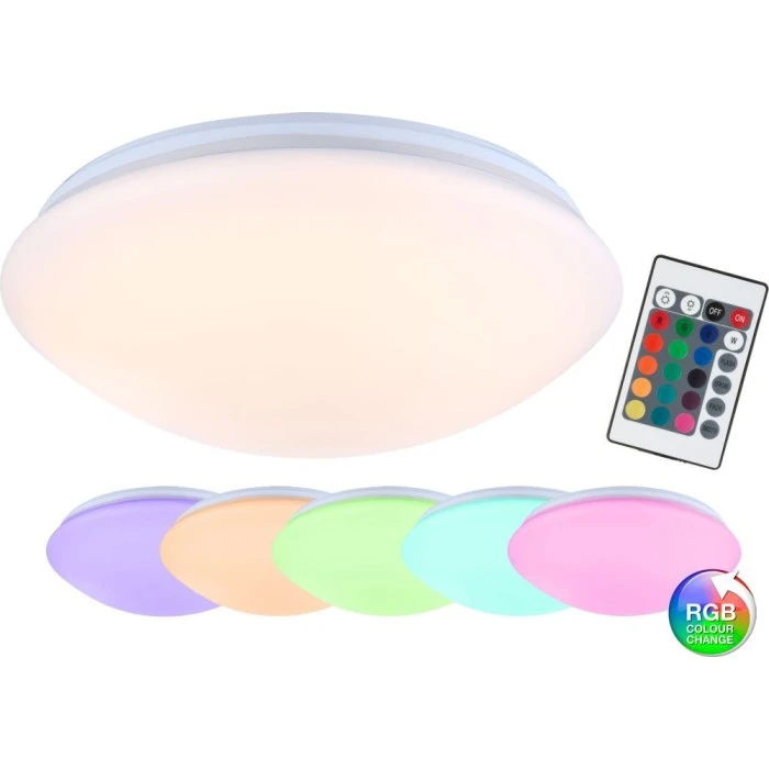 Globo KIRSTEN Deckenleuchte LED Weiß, 1-flammig, Fernbedienung, Farbwechsler 1 Globo KIRSTEN Deckenleuchte LED Weiß, 1-flammig, Fernbedienung, Farbwechsler