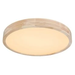 Globo LEANARA Deckenleuchte LED Holz hell, 1-flammig, Fernbedienung, Farbwechsler -LED Leuchten Verkäufe 2022 globo leanara deckenleuchte 41756 36 3