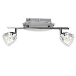 Globo LILIJA Strahler LED Nickel-Matt, Chrom, 2-flammig