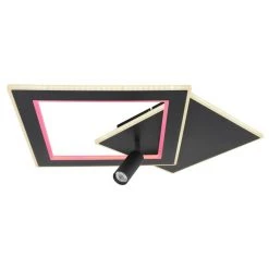 Globo MARIAN Deckenleuchte LED Schwarz, 1-flammig, Fernbedienung, Farbwechsler -LED Leuchten Verkäufe 2022 globo marian deckenleuchte 67302d 11