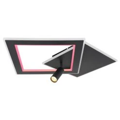 Globo MARIAN Deckenleuchte LED Schwarz, 1-flammig, Fernbedienung, Farbwechsler -LED Leuchten Verkäufe 2022 globo marian deckenleuchte 67302d 12