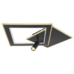 Globo MARIAN Deckenleuchte LED Schwarz, 1-flammig, Fernbedienung, Farbwechsler -LED Leuchten Verkäufe 2022 globo marian deckenleuchte 67302d 15