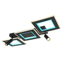 Globo MARIAN Deckenleuchte LED Schwarz, 1-flammig, Fernbedienung, Farbwechsler -LED Leuchten Verkäufe 2022 globo marian deckenleuchte 67302d2 10