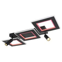 Globo MARIAN Deckenleuchte LED Schwarz, 1-flammig, Fernbedienung, Farbwechsler -LED Leuchten Verkäufe 2022 globo marian deckenleuchte 67302d2 12