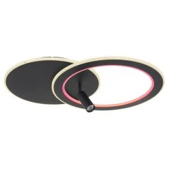 Globo MARIAN Deckenleuchte LED Schwarz, 1-flammig, Fernbedienung, Farbwechsler -LED Leuchten Verkäufe 2022 globo marian deckenleuchte 67304d1 10