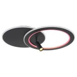 Globo MARIAN Deckenleuchte LED Schwarz, 1-flammig, Fernbedienung, Farbwechsler -LED Leuchten Verkäufe 2022 globo marian deckenleuchte 67304d1 11