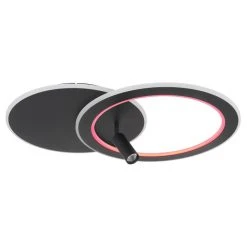 Globo MARIAN Deckenleuchte LED Schwarz, 1-flammig, Fernbedienung, Farbwechsler -LED Leuchten Verkäufe 2022 globo marian deckenleuchte 67304d1 12