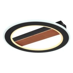 Globo MATTIA Deckenleuchte LED Schwarz, Holz dunkel, 1-flammig