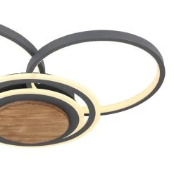 Globo NIRRA Deckenleuchte LED Schwarz, Holz dunkel, 1-flammig -LED Leuchten Verkäufe 2022 globo nirra deckenleuchte 67256 40 3