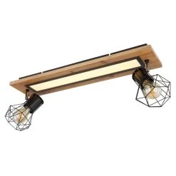 Globo PRISKA Deckenleuchte Schwarz, Wei&szlig;, Holzoptik, 3-flammig -LED Leuchten Verkäufe 2022 globo priska deckenleuchte 54017d1 6