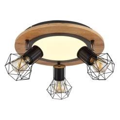 Globo PRISKA Deckenleuchte Schwarz, Weiß, Holzoptik, 4-flammig -LED Leuchten Verkäufe 2022 globo priska deckenleuchte 54017d3 5