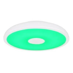 Globo RAFFY Deckenleuchte LED Schwarz, Wei&szlig;, 1-flammig, Fernbedienung, Farbwechsler -LED Leuchten Verkäufe 2022 globo raffy deckenleuchte 41366w 3