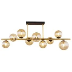 Globo RIHA Deckenleuchte LED Messing, Schwarz, 9-flammig -LED Leuchten Verkäufe 2022 globo riha deckenleuchte 56135 9d 2