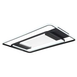 Globo RONDA Deckenpanel LED Schwarz, 1-flammig, Fernbedienung -LED Leuchten Verkäufe 2022 globo ronda deckenpanel 48021 75 8