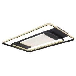 Globo RONDA Deckenpanel LED Schwarz, 1-flammig, Fernbedienung -LED Leuchten Verkäufe 2022 globo ronda deckenpanel 48021 75 9