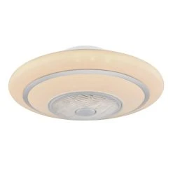 Globo ROSARIO Deckenventilator LED Weiß, 1-flammig, Fernbedienung, Farbwechsler