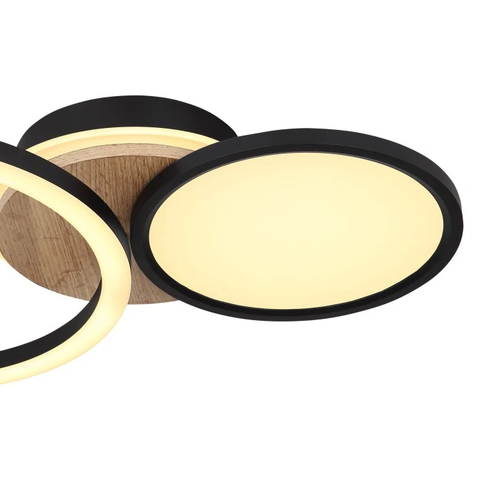 Globo SID Deckenleuchte LED Schwarz, Holzoptik, 1-flammig 4 Globo SID Deckenleuchte LED Schwarz, Holzoptik, 1-flammig – Bild 4