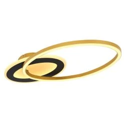 Globo SILLA Deckenleuchte LED Schwarz, Gold, 1-flammig, Fernbedienung