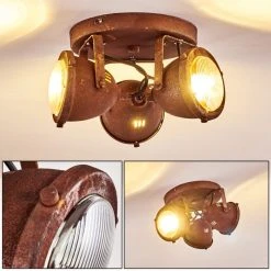 Hofstein Glostrup Deckenleuchte LED Rostfarben, 3-flammig