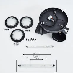 Hofstein Glostrup Deckenleuchte LED Schwarz, 3-flammig -LED Leuchten Verkäufe 2022 glostrup deckenleuchte h3381182 6