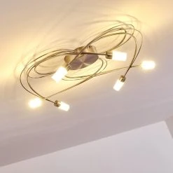 Hofstein Gordola Deckenleuchte LED Stahl geb&uuml;rstet, 6-flammig -LED Leuchten Verkäufe 2022 gordola deckenleuchte h3274729 do1 18