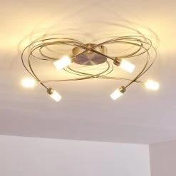 Hofstein Gordola Deckenleuchte LED Stahl geb&uuml;rstet, 6-flammig -LED Leuchten Verkäufe 2022 gordola deckenleuchte h3274729 do1 2