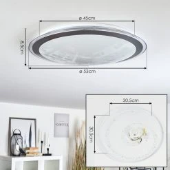 Hofstein Gorgonta Deckenpanel LED Wei&szlig;, 2-flammig, Fernbedienung, Farbwechsler -LED Leuchten Verkäufe 2022 gorgonta deckenpanel h3562468 3