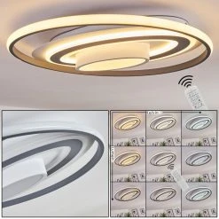 Hofstein Goro Deckenleuchte LED Grau, Wei&szlig;, 1-flammig, Fernbedienung