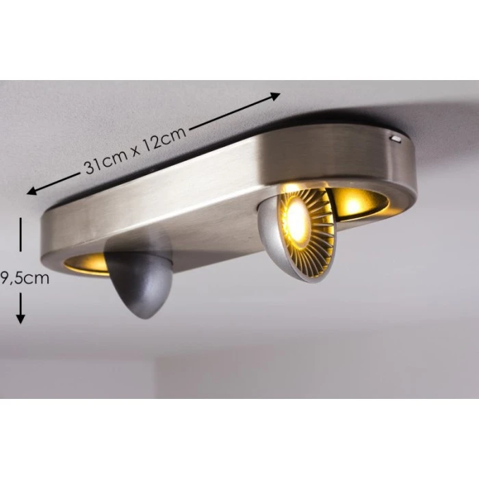 Hofstein Granada Deckenleuchte LED Nickel-Matt, 2-flammig 2 Hofstein Granada Deckenleuchte LED Nickel-Matt, 2-flammig – Bild 2