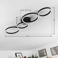 Hofstein Grasse Deckenleuchte LED Schwarz, 1-flammig -LED Leuchten Verkäufe 2022 grasse deckenleuchte h3374924 3