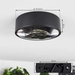 Hofstein Grayan&nbsp; Deckenleuchte LED Schwarz, 1-flammig -LED Leuchten Verkäufe 2022 grayan deckenleuchte h3583005 3