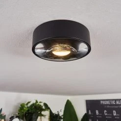 Hofstein Grayan&nbsp; Deckenleuchte LED Schwarz, 1-flammig -LED Leuchten Verkäufe 2022 grayan deckenleuchte h3583005 6
