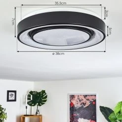 Hofstein Grimacco Deckenleuchte LED Schwarz, 1-flammig, Farbwechsler -LED Leuchten Verkäufe 2022 grimacco deckenleuchte h3383476 3