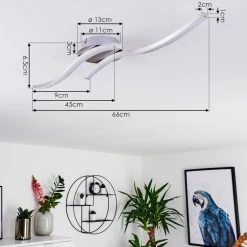 Hofstein Grossarl Deckenleuchte LED Nickel-Matt, 2-flammig -LED Leuchten Verkäufe 2022 grossarl deckenleuchte h3393529 3