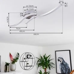 Hofstein Grossarl Deckenleuchte LED Chrom, 2-flammig -LED Leuchten Verkäufe 2022 grossarl deckenleuchte h3394069 3