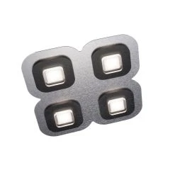Grossmann AP Deckenleuchte LED Schwarz, Aluminium, 4-flammig