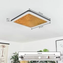 Hofstein Guacacallo Deckenpanel LED Schwarz, Wei&szlig;, Gold, 1-flammig -LED Leuchten Verkäufe 2022 guacacallo deckenpanel h3459836 3