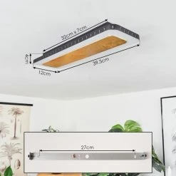 Hofstein Guacacallo Deckenpanel LED Schwarz, Wei&szlig;, Gold, 1-flammig -LED Leuchten Verkäufe 2022 guacacallo deckenpanel h3570906 3