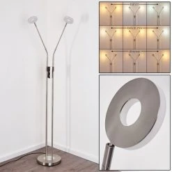Hofstein Gulkana Stehleuchte LED Nickel-Matt, 2-flammig
